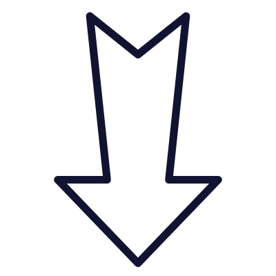 Arrow Notched Down, Animated Icon, Outline