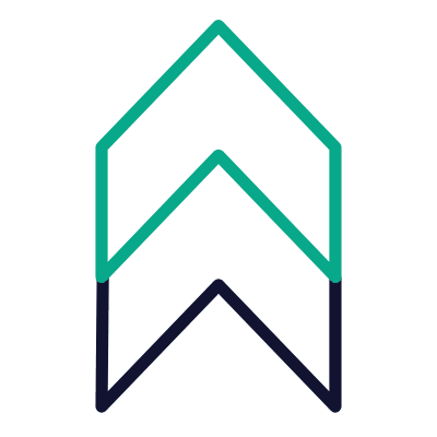 Chevron Steps Up, Animated Icon, Outline