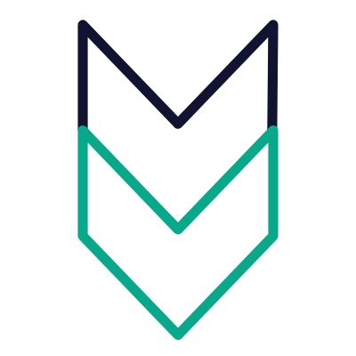 Chevron Steps Down, Animated Icon, Outline