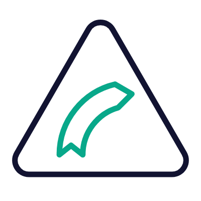 Curve Right, Animated Icon, Outline