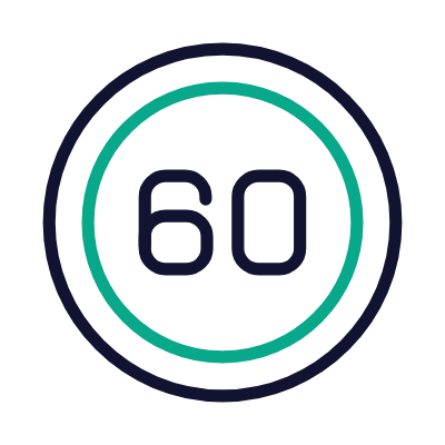Speed Limit 60, Animated Icon, Outline