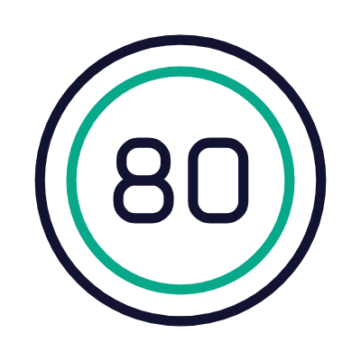 Speed Limit 80, Animated Icon, Outline