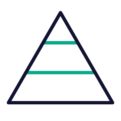 Pyramid diagram, Animated Icon, Outline