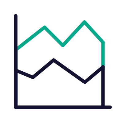 Area Chart, Animated Icon, Outline