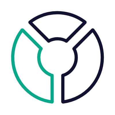 Donut Chart Detached, Animated Icon, Outline