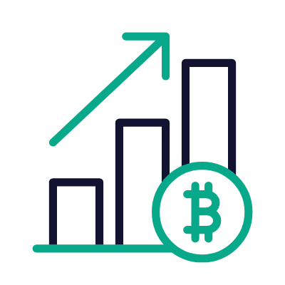 Bar Chart BTC Grow, Animated Icon, Outline