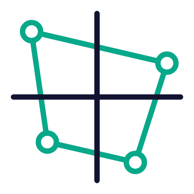 Quadrant Chart, Animated Icon, Outline