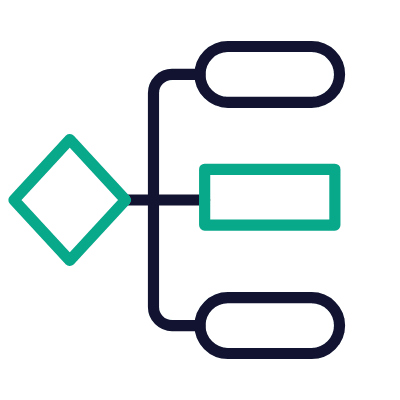 Flow Chart, Animated Icon, Outline