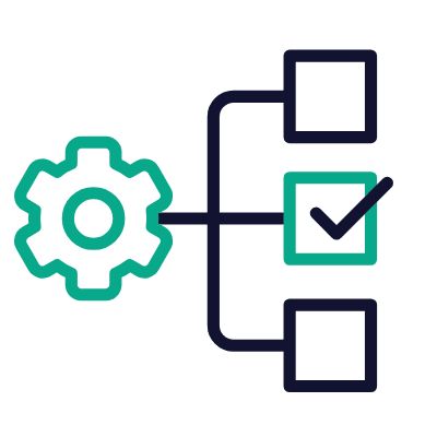 Diagram Cog, Animated Icon, Outline