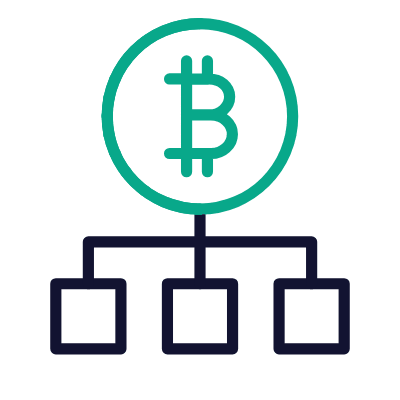 Bitcoin Network, Animated Icon, Outline
