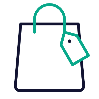 Shopping Bag Pricetag, Animated Icon, Outline