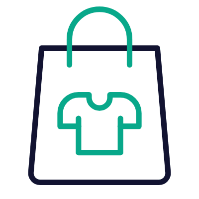 Shopping Bag Clothes, Animated Icon, Outline
