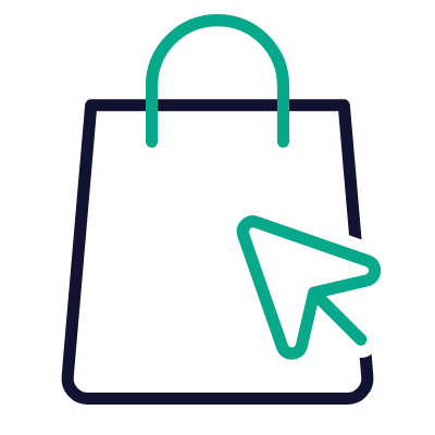 Shopping Bag Online, Animated Icon, Outline