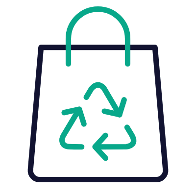 Shopping Bag Recycling, Animated Icon, Outline