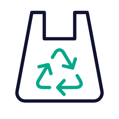 Plastic Bag Recycling, Animated Icon, Outline