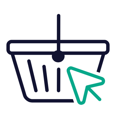 Shopping Basket Online, Animated Icon, Outline