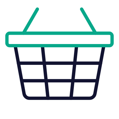 Shopping Basket Wire, Animated Icon, Outline