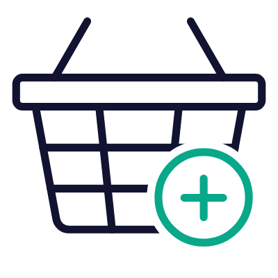 Shopping Basket Wire Plus, Animated Icon, Outline