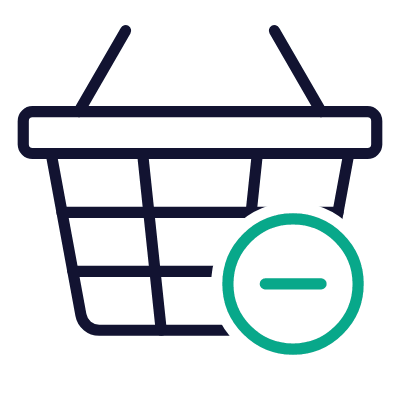 Shopping Basket Wire Minus, Animated Icon, Outline