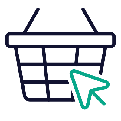 Shopping Basket Wire Online, Animated Icon, Outline