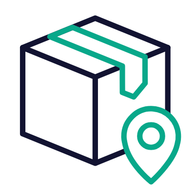 Box Location Pin, Animated Icon, Outline