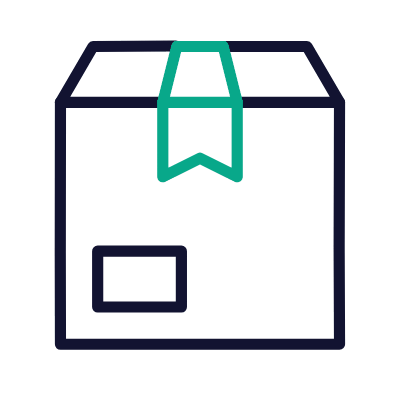 Box Front Label, Animated Icon, Outline