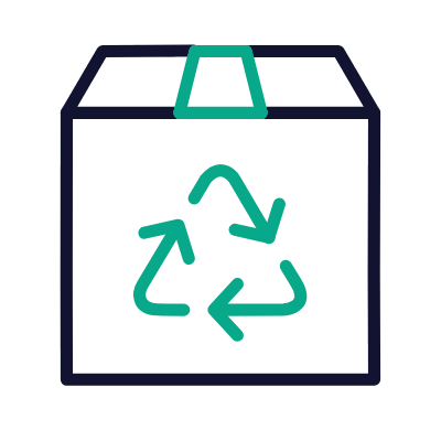 Box Front Recycle, Animated Icon, Outline