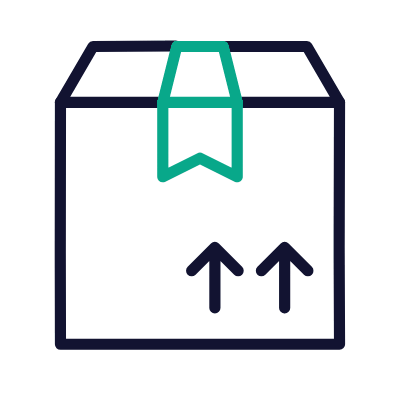 Box Front Way Up, Animated Icon, Outline