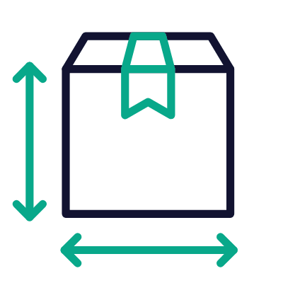 Box Front Size, Animated Icon, Outline