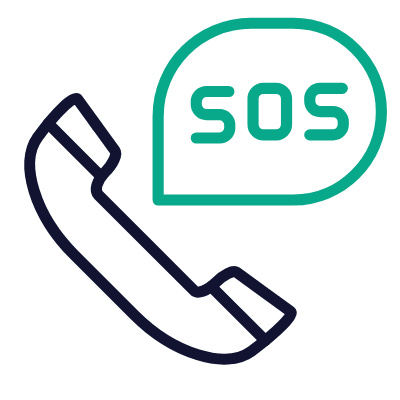 Phone SOS, Animated Icon, Outline