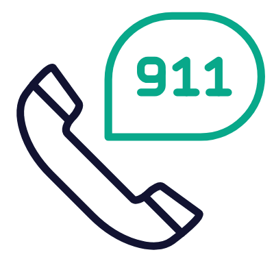 Phone 911, Animated Icon, Outline