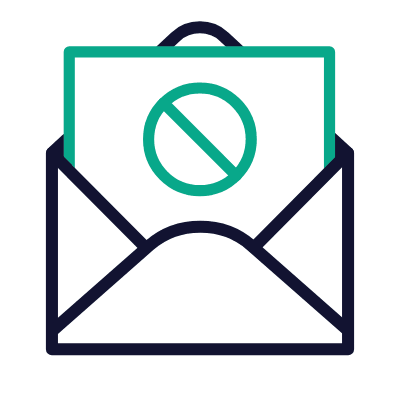 Mail Open Ban, Animated Icon, Outline