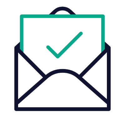 Mail Open Check, Animated Icon, Outline