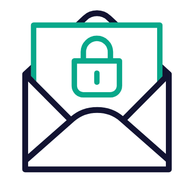 Mail Open Lock, Animated Icon, Outline