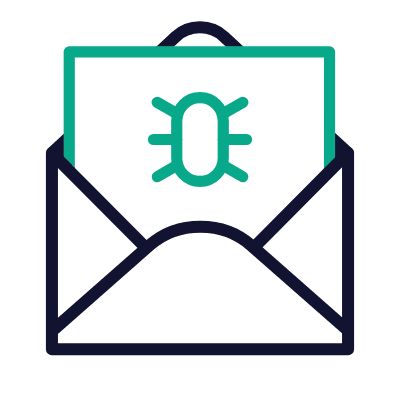 Mail Open Bug, Animated Icon, Outline