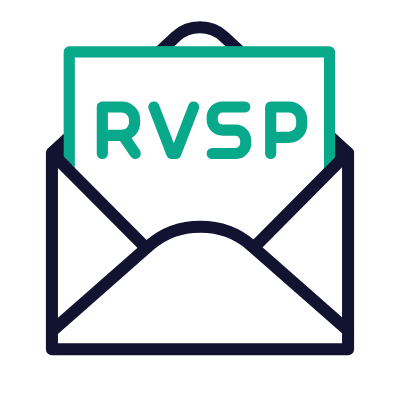Mail Open RVSP, Animated Icon, Outline