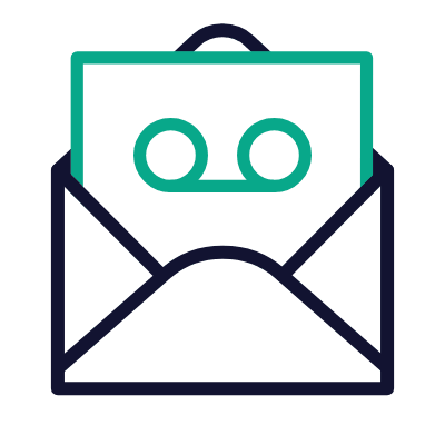 Mail Open Voicemail, Animated Icon, Outline