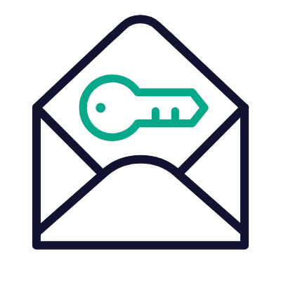 Mail Key, Animated Icon, Outline
