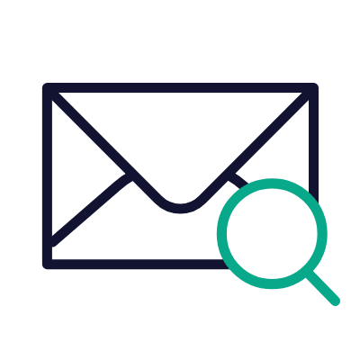 Mail Magnifier, Animated Icon, Outline