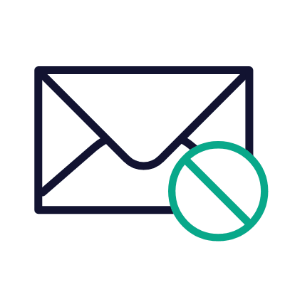 Mail Ban, Animated Icon, Outline