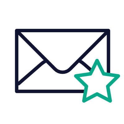 Mail Star, Animated Icon, Outline