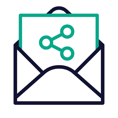 Mail Open Share, Animated Icon, Outline