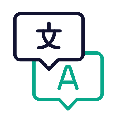 Messages Translate, Animated Icon, Outline