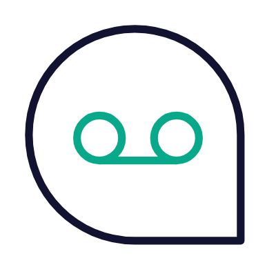 Chat Voicemail, Animated Icon, Outline