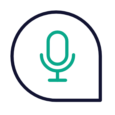 Chat Microphone, Animated Icon, Outline