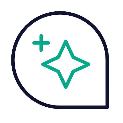 Chat Sparkles, Animated Icon, Outline