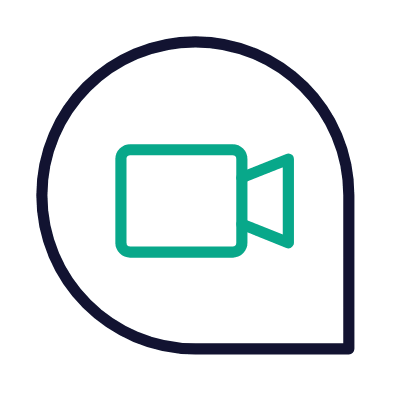 Chat Videocam, Animated Icon, Outline