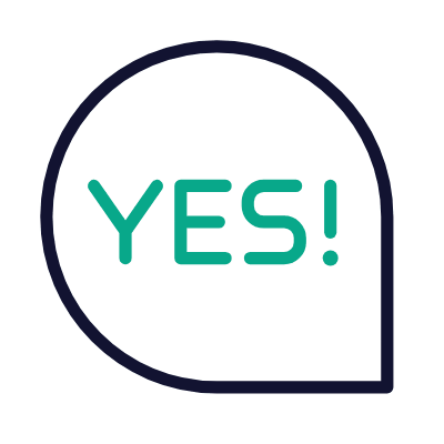 Chat Yes, Animated Icon, Outline