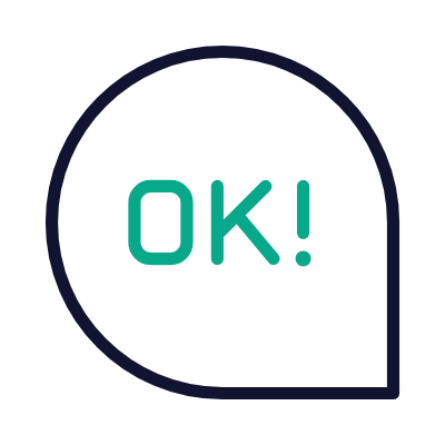 Chat OK, Animated Icon, Outline