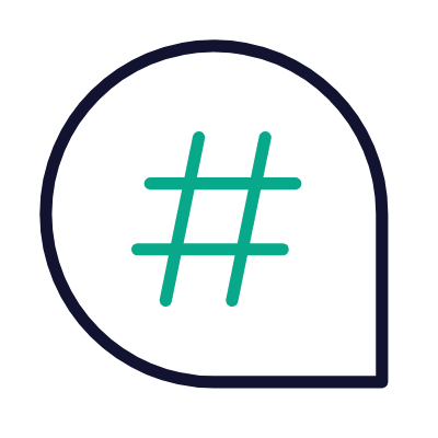 Chat Hashtag, Animated Icon, Outline
